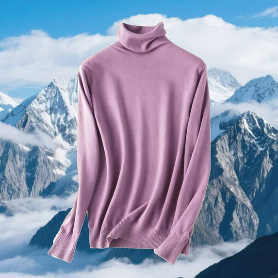 Turtleneck Tops for Women Long Sleeve Dressy Knit Shirt Fall Winter Slim Fit Pullovers