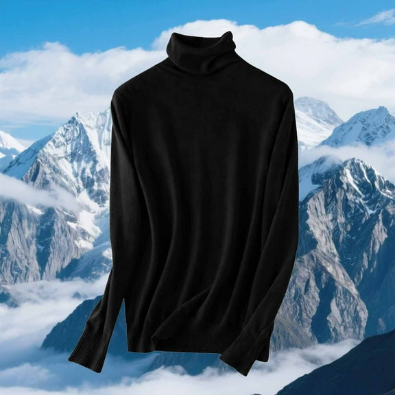 Turtleneck Tops for Women Long Sleeve Dressy Knit Shirt Fall Winter Slim Fit Pullovers