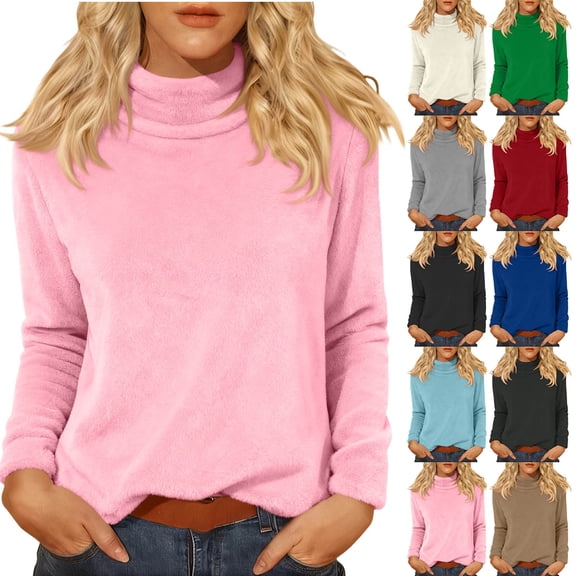 Turtleneck Tops for Women Oversized Pullover Long Sleeve High Neck Shirts Soft Warm Comfort Casual Trendy Tee Shirts Light Gray XL
