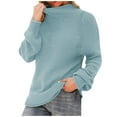 thumbnail image 1 of Turtleneck Tunics for Women Women's Turtle-Neck Solid Collor Recreational Pullover Knitting Sweater Long Sleeve Tops Midhigh Neck Cable Knit Pullover Long Sleeve Turtleneck Tops, 1 of 6