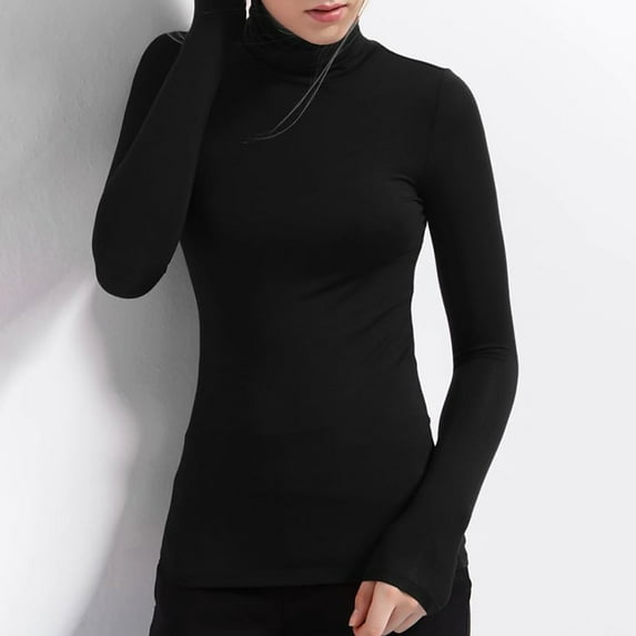 Turtleneck Women Turtle Neck Long Sleeve Shirts For Women Basic Lightweight Based Layer Thermal Underwear Tops Shirts Girls Thermal Tops Long Sleeve Womens Long Tops Mens Thermal Underwear Shirt