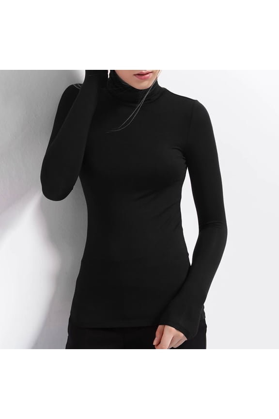 Turtleneck Women Turtle Neck Long Sleeve Shirts For Women Basic Lightweight Based Layer Thermal Underwear Tops Shirts Thermal Shirt Pack Thermal Top Women Cold Weather Womens Thermal Shirt Mens Ski