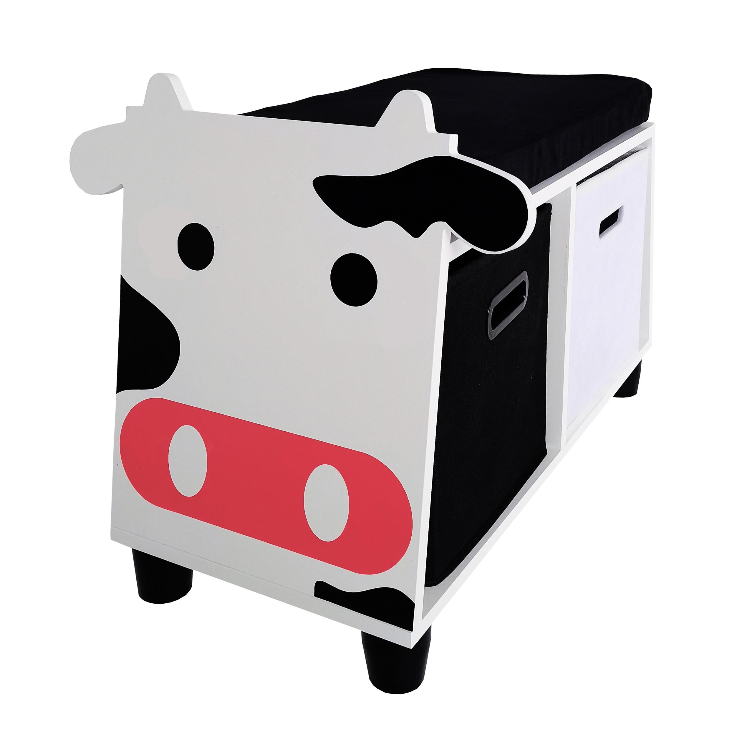Turtleplay  Childrens Cow Storage Bench with Cushion
