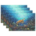thumbnail image 1 of Turtles Corals Waterweed 12×18 inch Placemats Heat Resistant Washable Foldable Rectangular Placemats Set Decoration Indoor Outdoor for Kitchen Dining Table 4PCs, 1 of 8