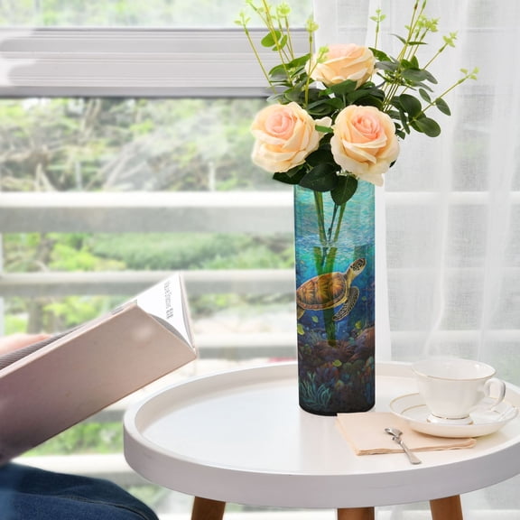 Turtles Corals Waterweed Vases for Flowers Modern Decorative Vase Home Decor for Bedroom Kitchen Living Room Centerpieces