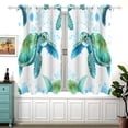 thumbnail image 1 of Turtles Curtain Black Out Thermal Insulation Curtains Aesthetic 54 Inch Length for Bedroom Living Room 2 panels set, 1 of 1