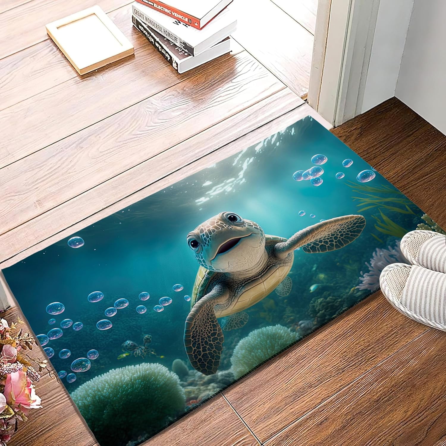 Turtles Door Mat,Hawaiian Sea Turtle Welcome Mat,Doormats Indoor ...