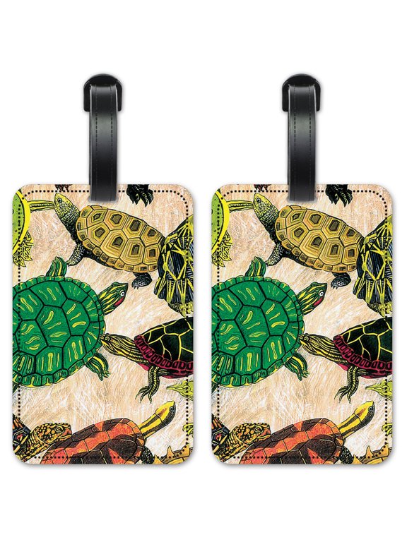 Turtles - Luggage ID Tags / Suitcase Identification Cards - Set of 2
