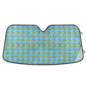 Turtles Stars Bubbles Car Windshield Sun Shade Foldable Car Front Window Visor Heat and UV Protection 53x23.5