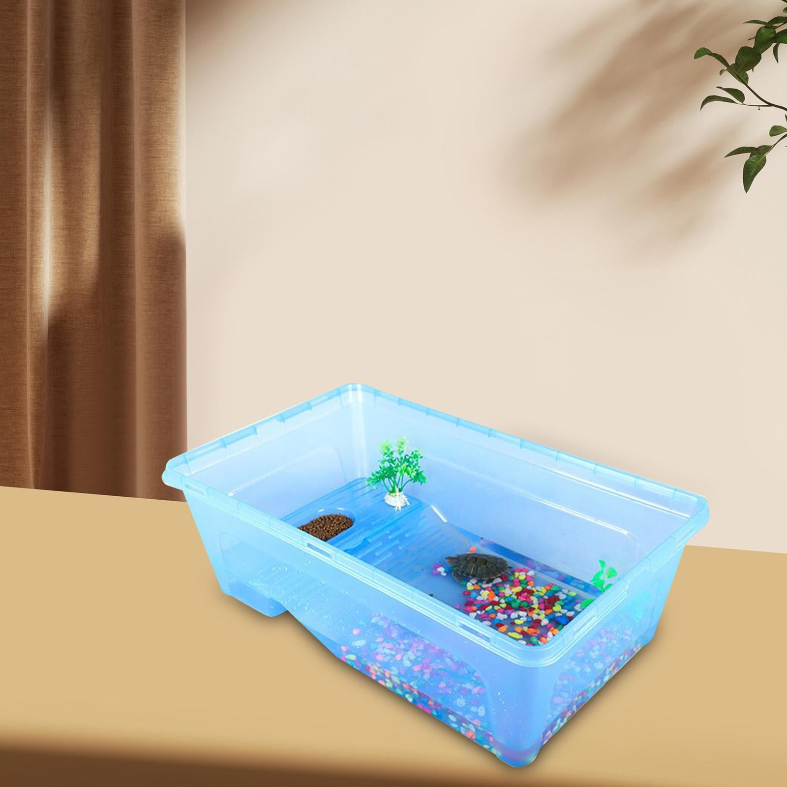 Turtles Tank Aquarium Reptile Habitat Basking Ramp Resting with ...
