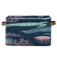thumbnail image 1 of Turtles Water Plants Jellyfishes Vintage Square Storage Bins with Handles Collapsible Containing Box 1 Pack, 1 of 9