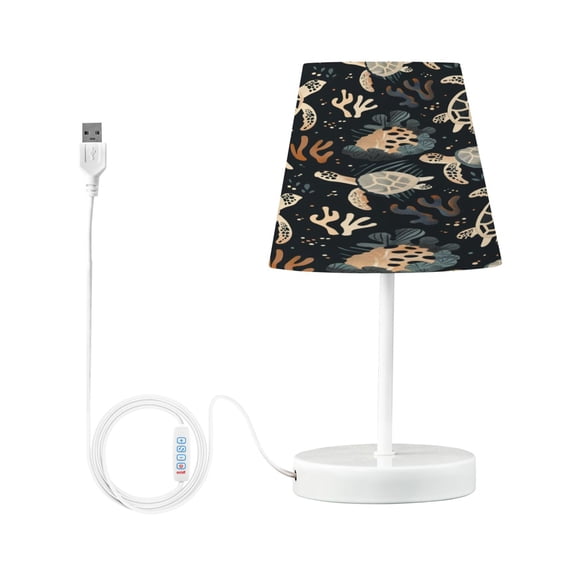 Turtles and Coral Reef Desk Lamp LED Table Nightstand Lamps with 3 Color Temperatures for Home Bedroom Living Room Decor 8x12