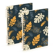 Turtles and Leaves Ring Binder Notebook Journey Note Diary College Ruled Spiral Notebook Study Loose Leaf Paper A5 60 Pages