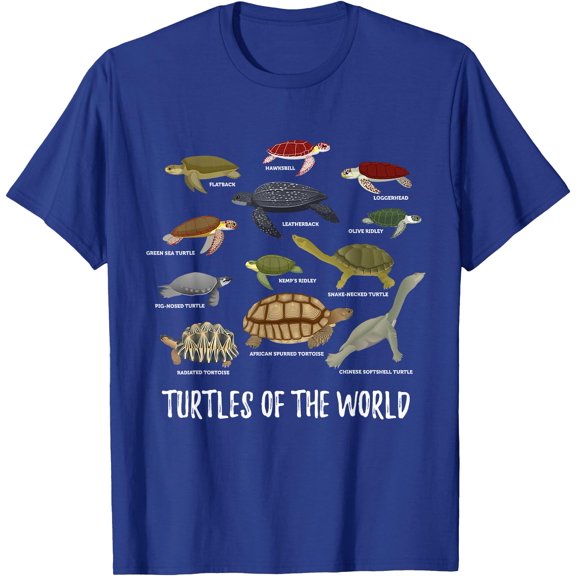 Turtles of the World Apparel Types of Turtle Unisex T-Shirt for Men Women Kids Toddler