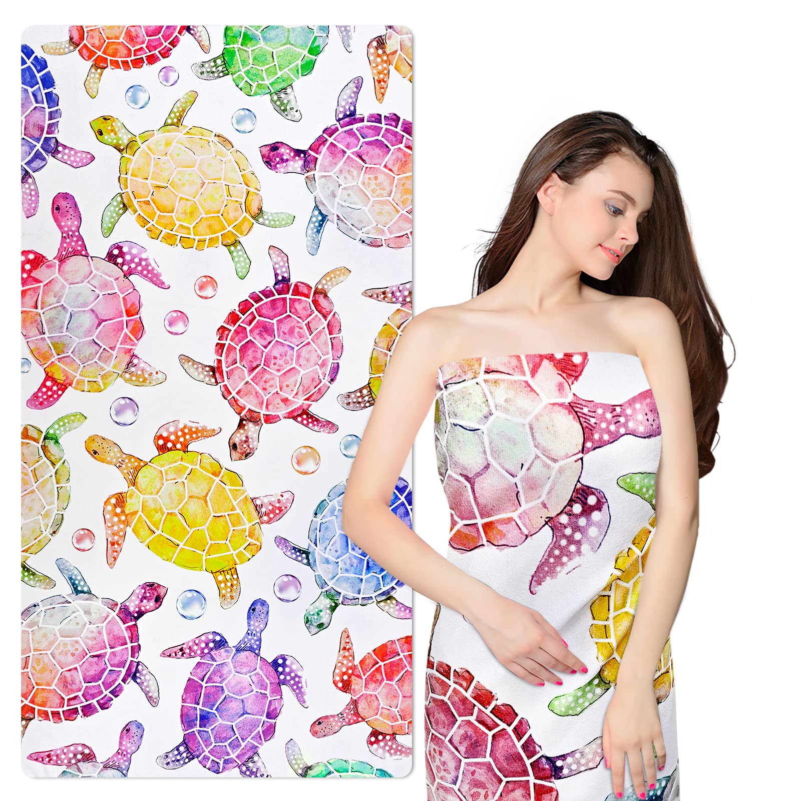 Turtles on The Beach Super Soft Plush Beach Bath Pool Towel Microfiber