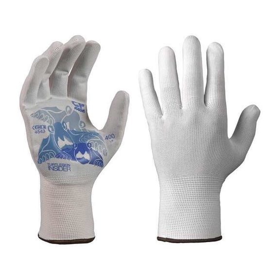Glove Liners, Nylon/Polyester, 9-1/4" Length, Light, White, Size S ,1 PR