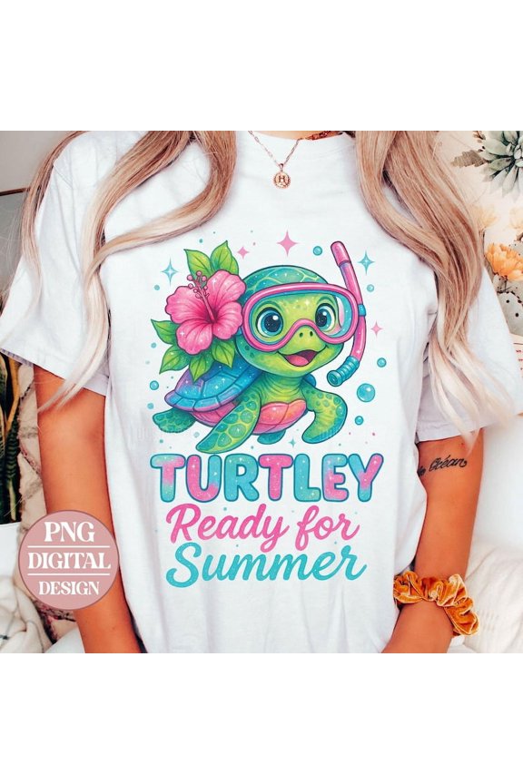 Turtley Ready For Summer T-shirt, Summer Shirt, Beach Summer Vacation Shirt , Summer Shirt, Summer Vacation Design, The Waves Shirt, Hibiscus TH060625