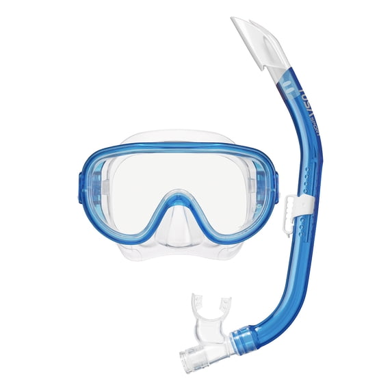 TUSA Adult Mask and Snorkel Combo, Color: Clear Blue (UC-0110-CB)