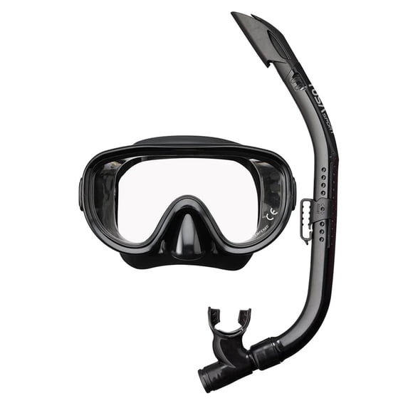 TUSA Adult Mask and Snorkel Combo, Color: Black/Black (UC-0110-BKBK)