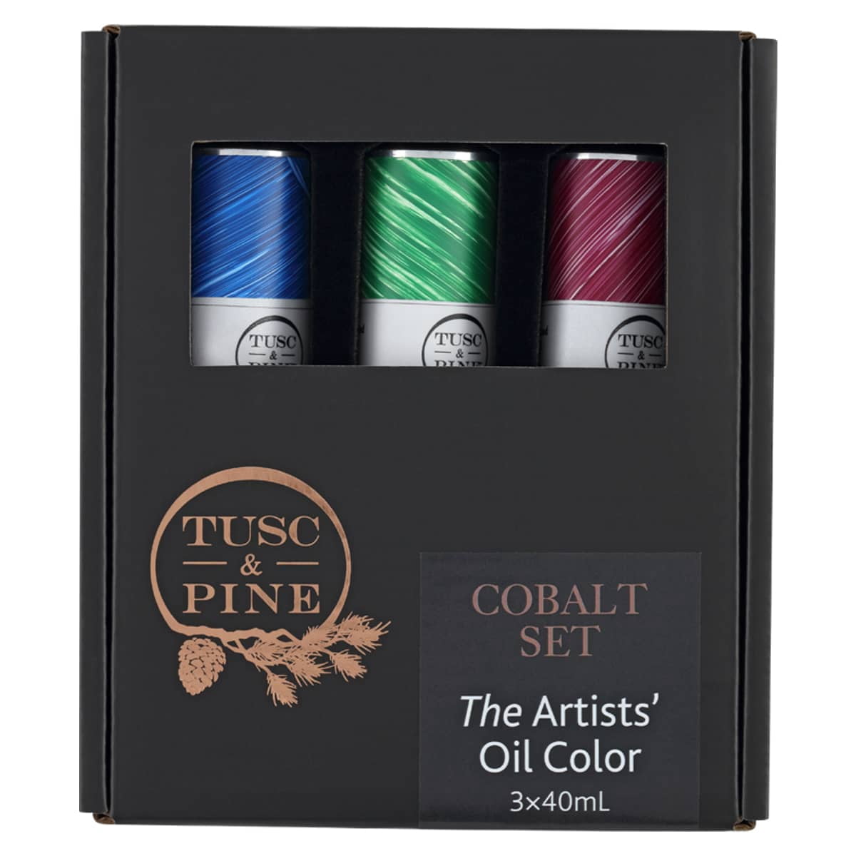 Tusc & Pine Artist Oil Paint - Cobalt Colors, Set of 3 40 ml, Non ...