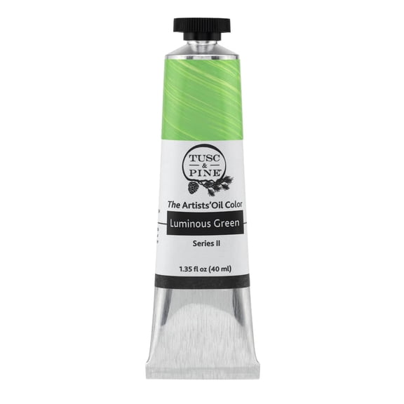 Tusc & Pine Artist Oil Paint - Luminous Green, 40 ml, Non-Yellowing, Rich & Creamy Consistency, Maximum Pigment Load, Small Batch Milled Oil Paints Made in the USA