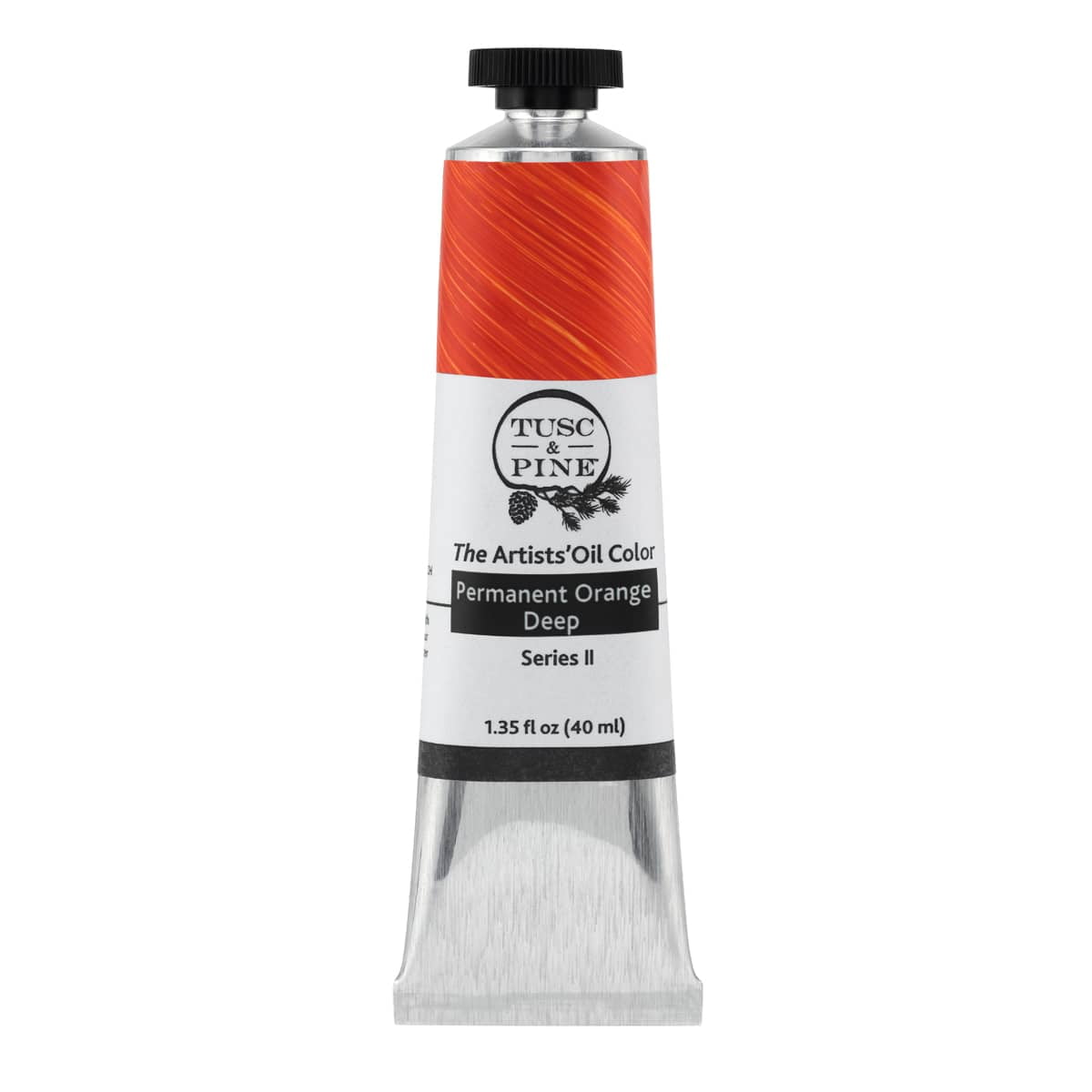 Tusc & Pine Artist Oil Paint - Permanent Orange Deep, 40 ml, Non-Yellowing, Rich & Creamy Consistency, Maximum Pigment Load, Small Batch Milled Oil Paints Made in the USA for Professional Artists