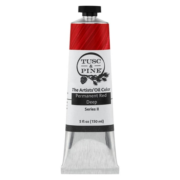 Tusc & Pine Artist Oil Paint - Permanent Red Deep, 150 ml, Non-Yellowing, Rich & Creamy Consistency, Maximum Pigment Load, Small Batch Milled Oil Paints Made in the USA for Professional Artists
