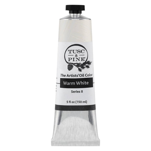 Tusc & Pine Artist Oil Paint - Warm White, 150 ml, Non-Yellowing, Rich & Creamy Consistency, Maximum Pigment Load, Small Batch Milled Oil Paints Made in the USA for Professional Artists