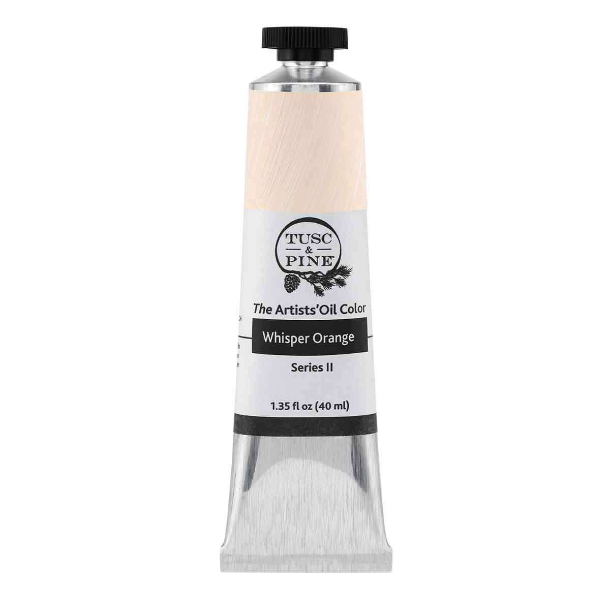 Tusc & Pine Artist Oil Paint - Whisper Orange, 40 ml,  Non-Yellowing, Rich & Creamy Consistency, Maximum Pigment Load, Small Batch Milled Oil Paints Made in the USA for Professional Artists