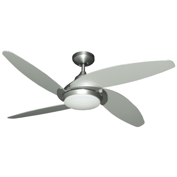 Tuscan 52 in. Satin Steel Ceiling Fan and LED Light with Remote Control