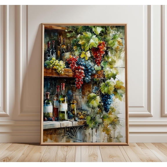 Tuscan Bread And Olives Rustic Italian Kitchen Watercolor Food Art Unframed Paper Print