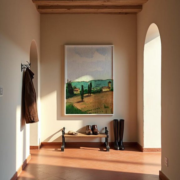 Tuscan Chapel Field Landscape Print, Unframed Paper Poster 8x10in