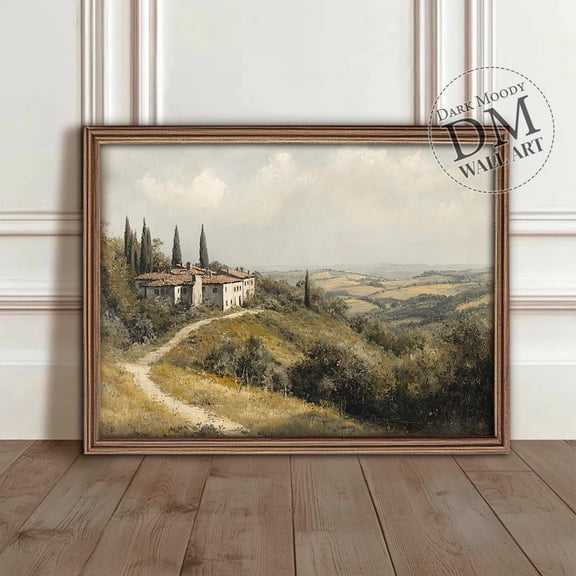 Tuscan Countryside Rustic Field Print, Unframed Paper Poster 24x36in