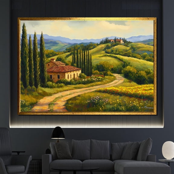 Tuscan Countryside Wall Art, Unframed Paper Poster 8x10in