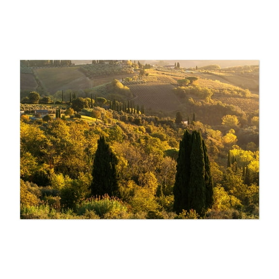 Tuscan Countryside in Autumn 3 - Tuscany Italy Photography Unframed Wall Art Print 5 x 7 inches