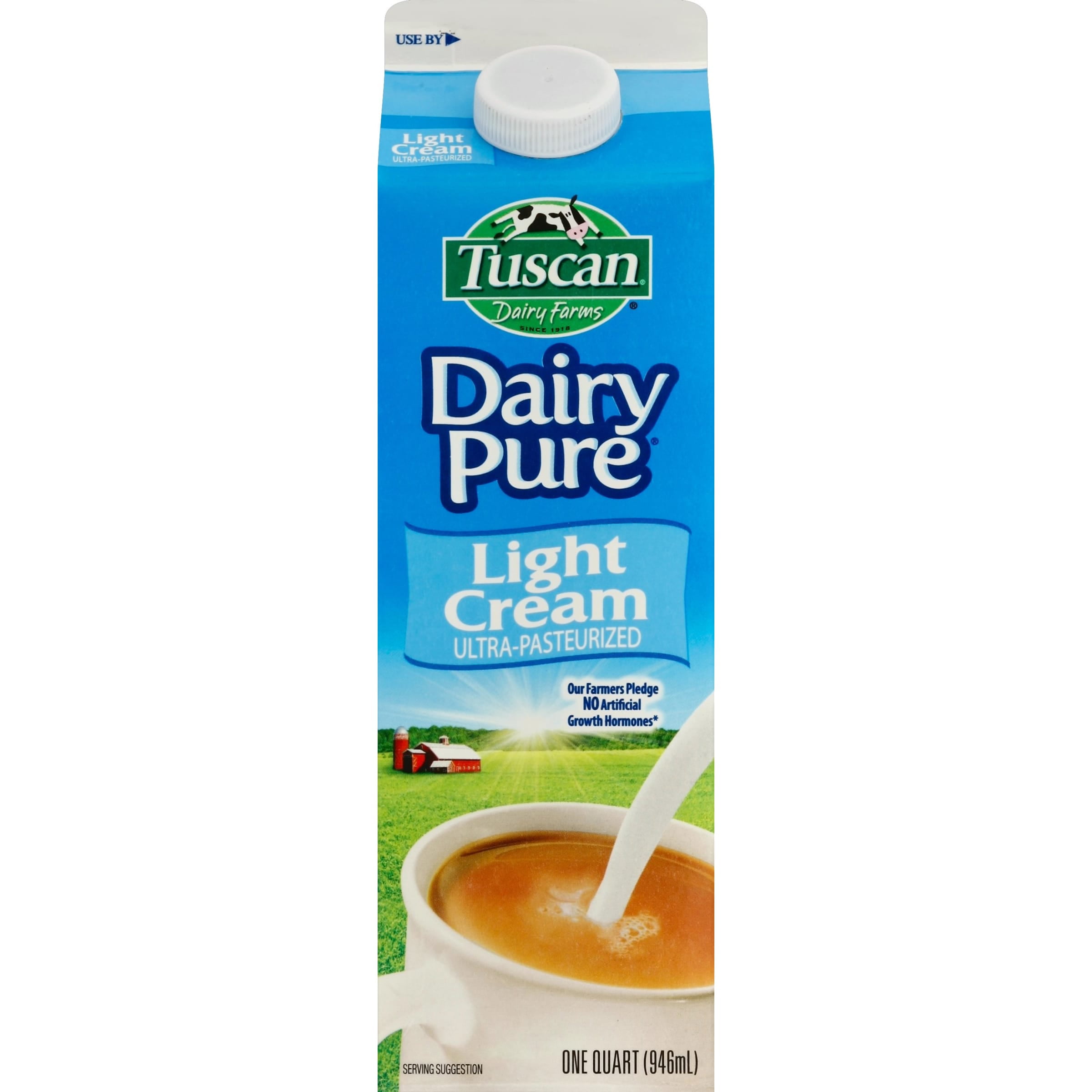 Tuscan Dairy Farms UltraPasteurized Light Cream, Dairy Cream Quart 1 Carton