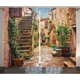 thumbnail image 1 of Ambesonne Italy Curtains 2 Panel Set, Old Stone Street Houses, 108" x 90", Multicolor, 1 of 3