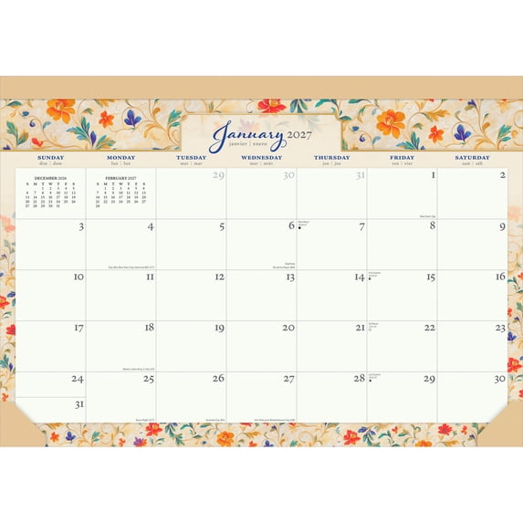 Tuscan Delight | 2027 17x12" Desk Pad Calendar | Sticker Sheet