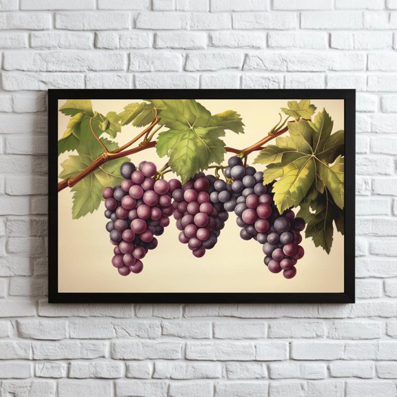 Tuscan Grape Vine Print Vineyard Wall Art Winery Artwork Rustic Kitchen Decor Italian Wine Lover Gift Home Bar Art Retro Fruit Poster Modern Wall Art Decor
