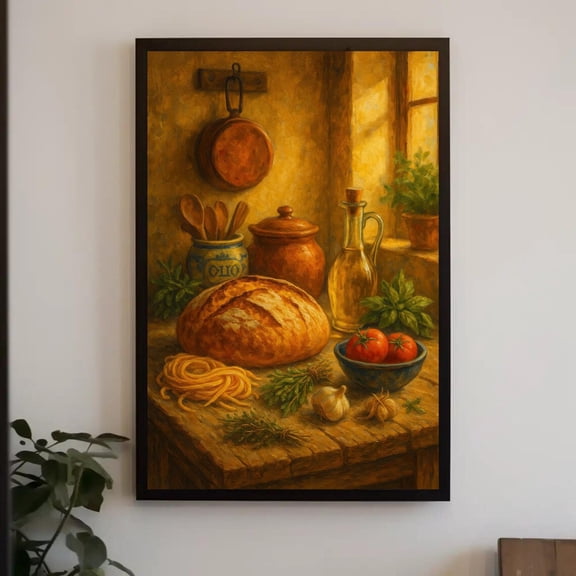 Tuscan Kitchen Still Life Print, Unframed Paper Poster 8x10in