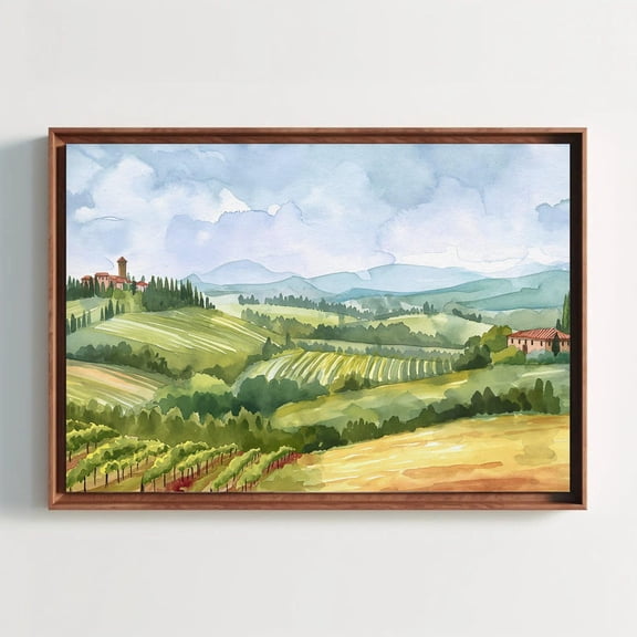 Tuscan Landscape Italian Wall Art, Unframed Paper Poster 8x10in