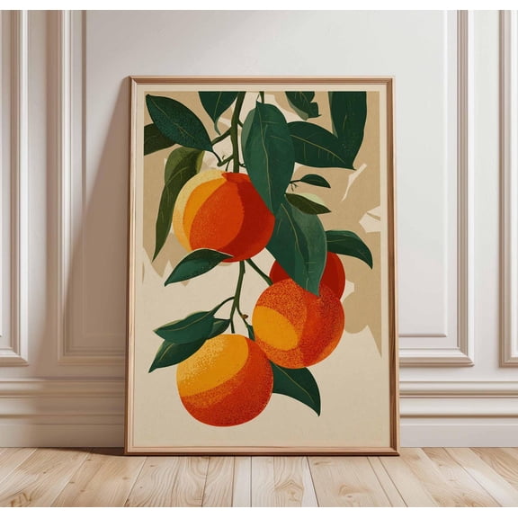 Tuscan Orange Citrus Poster, Unframed Paper Poster 8x10in
