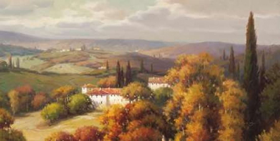 Tuscan Panorama Canvas Art - Vail Oxley (10 x 20)