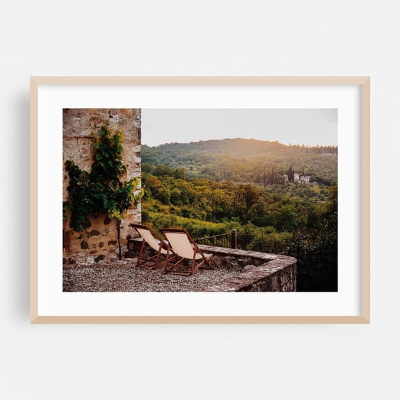 Tuscan Romance - Tuscany Italy Photography Oak Framed Wall Art Print 24 x 36 inches
