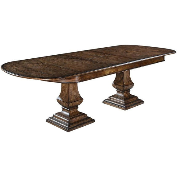 Tuscan Style Dining Table in Rustic Pecan Finish