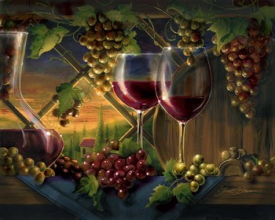 Tuscan Sunset Canvas Art - Janet Stever (21 x 17)