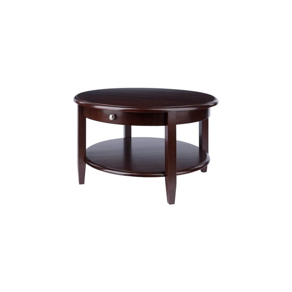 Tuscan Temptations Round Coffee Table with Drawer and Shelf