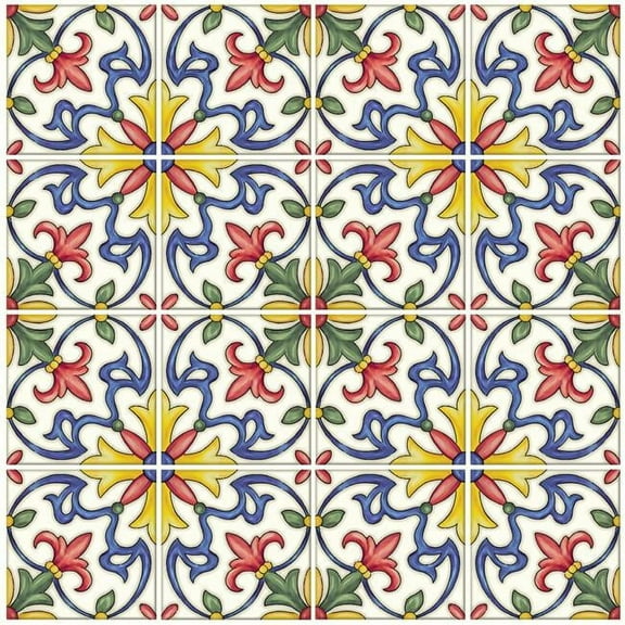 Tuscan Tile Peel & Stick Backsplash Tiles - Multicolor