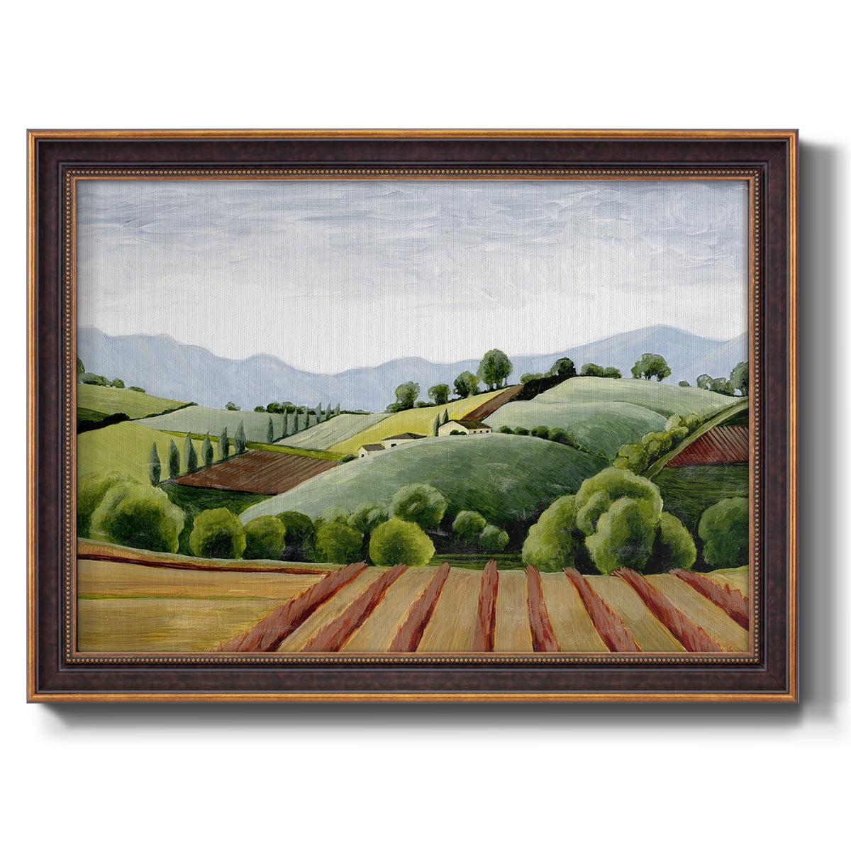 Tuscan Valley Sketch III Premium Framed Canvas- Ready to Hang