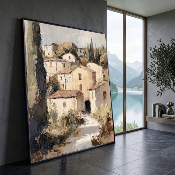 Tuscan Village Countryside Wall Art, Unframed Paper Poster 8x10in